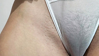 Cameltoe in sheer pants
