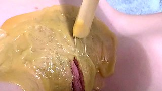 Cummy amateur pussy close up