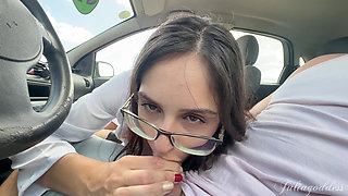 I Got Caught Giving "therapy" in His Car.. in Public