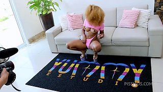 Behind the Scene from Slutty Brazilian Rebeca Villar getting