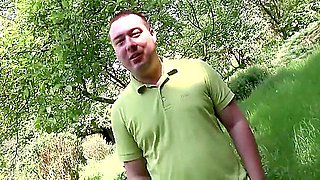 Huge Tattooed Girl Threesome Pussy Fucking In The Park Cum In Mouth