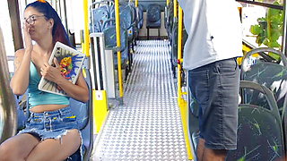 Schoolgirl gets fucked inside public transport