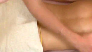 Adorable russian teen sucks her masseur's cock and gets fucked