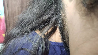 Blue top removal hot romance, lip loc, boobs suck and press, Pussy lick, Blow job, 69, Hard pussy fuck sex