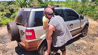 Couple Goes Camping on Halloween and His Wife Ends up Being Fucked by Monster