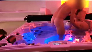 STRANGER In a public spa she touches herself in front of me and gets fucked