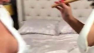Clothed glamour babes lesbian pussy play oral and fingering