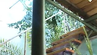 Poolside anal fuck for German granny