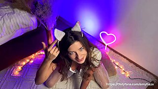 ASMR. A cute pussy Fast and Aggressive Mic Pumping Your Cock And Make You CUM. Amy Haze