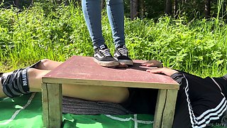 Blonde Amateur Finger Fucked Outdoors In Public