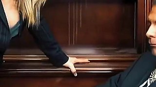 Busty Slut Aline Gets Pussy Masturbated and Receives Messy Facial Cumshot