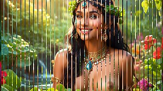 Beautiful Big Breasted Nude Indian Elf Girl with Watercress