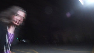 Cheap CD sissy Slut outdoors at night wearing Heels hopes to find a client whoring for dicks