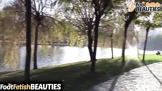 Loved one's nylon socks porn by Foot Fetish Beauties