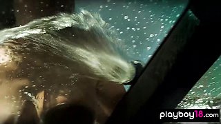 Naked mom and 18-year-olds waxing a Ferrari