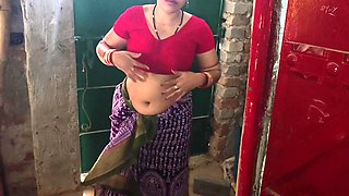 My Stepbrother's Wife Face Fucking with My Big Dick, Red Blouse Big Boob Press Desi