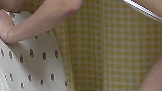 Observe Girl's Boobs, Thighs, Legs, Crotch in Bra-less Short Gym Clothes Shirt and High-cut Thong Leotard From Under the Desk