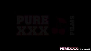 Sexual brunette beauty fucking her dildo - PureXXXFilms