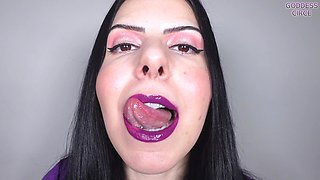 Get Lost in My Beautiful Eyes and Inhale All My Smoke Glossy Violet Lips