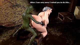 Hotwife gets bred by an alien stranger with a massive monster cock