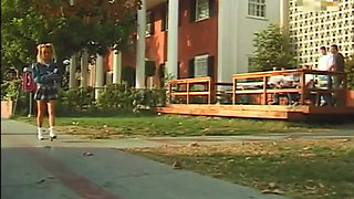 Brunette babe in an extreme gangbang with 6 men