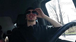 Busty Tattooed Redhead Jolyne Is In For Some Hardcore Sex On The Backseat Of Bus - LETSDOEIT
