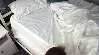 Naughty girl with glasses gets filled in POV