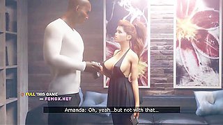 Lusty wife talks on phone with husband and cheats on him at the same time. Animated cuckold story