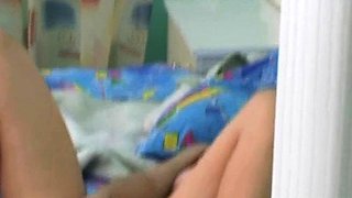 Appetizing barely legal cutie Milena is rubs her clit