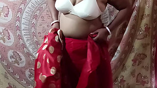 Green Saree Dropping Solo SFW