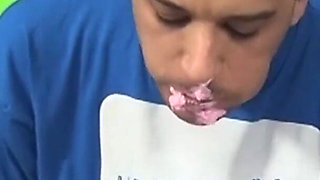 Dude gets his cock sucked by a bunch of babes