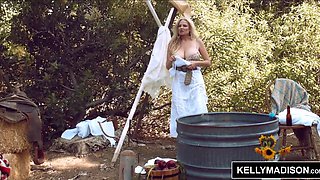 Gorgeous Buxom Blonde Mature Cowgirl Kelly Madison Rides Hefty Dick Of Her Horny Stallion