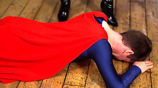Superhero Superman Battles and Is Defeated By The Goddess