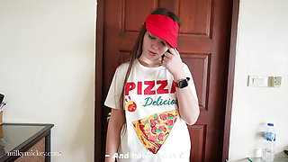 Fucked a cute delivery girl for being late.