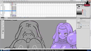 MoGi Origins - SlimeGirl Purple adult scene (making of)