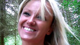 Blonde russian amateur fucked outdoor pov