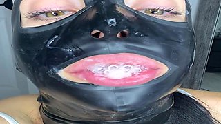 two women fetish latex asslicking and anal mff