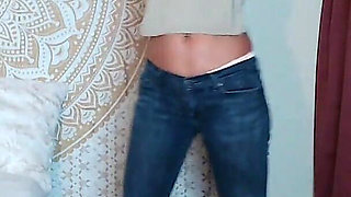 Tease in Tight Blue Jeans