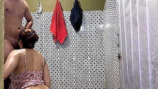 Stepdad Enters the Bathroom