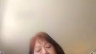 70 year old granny with hairy pussy pees in the morning and masturbates with her dildo