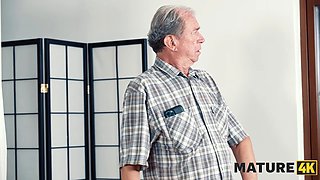 Watch as mature brunette Lilian Black cheats on her husband and secretly watches him take it from behind