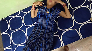 Beautiful Desi Village Bhabhi First Honeymoon with His College Lover in His Bedroom.
