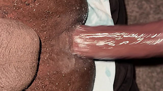 Wife Stuffs 12 Inch Dildo Inside Of Hubby