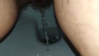 GinnaGg Hairy MILF Pissing Long Pee Close Up Bush Pussy