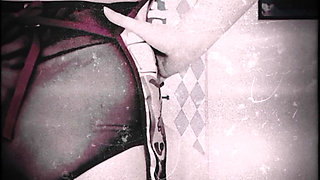 Mistress Dana's Vintage Hollywood Tease: Transparent Panties in Black-and-White Glamour