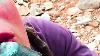 Public Blowjob and Big Load of Cum on Face