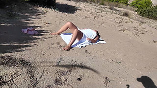 Stranger on a Nudist Beach with Amateur Milf