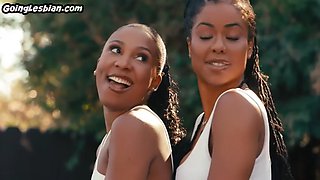 Tennis ebony lesbians in outdoor fuck