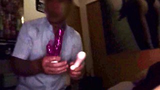 Japanese teen oil fingering her tight pussy