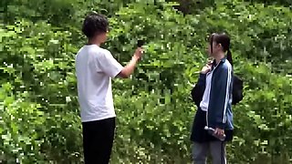 Horny japanese teen fucked hard outdoors